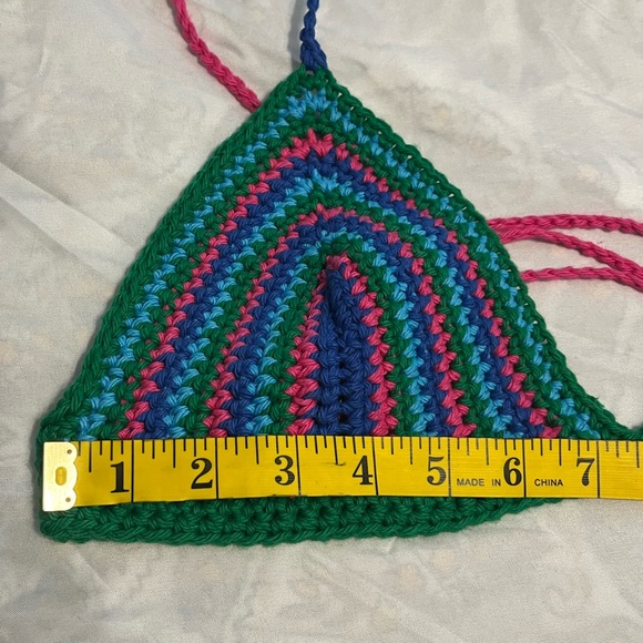 Crochet Bra bikini top, Handmade By Seller, cotton yarn washable swim - Picture 10 of 13